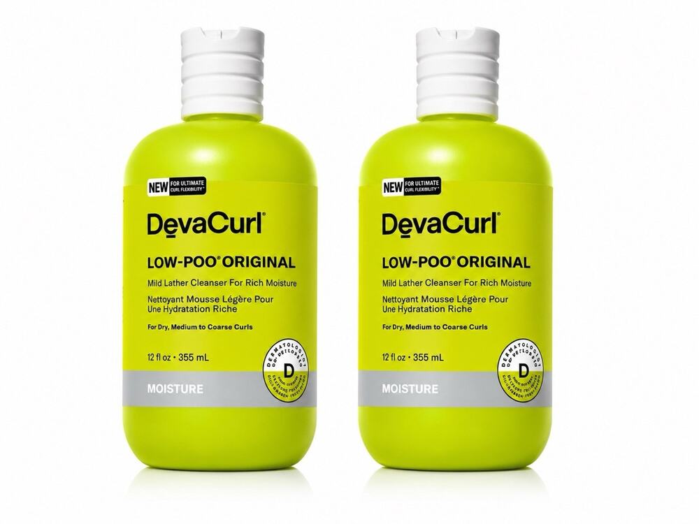 DevaCurl Low-Poo Original Cleanser 12oz 355ml Moisture Curl Shampoo Set of 2